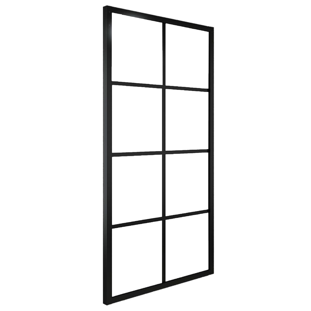 Liukuovi alumiini ja ESG-lasi 90x205 cm musta - Sisustajankoti.fi