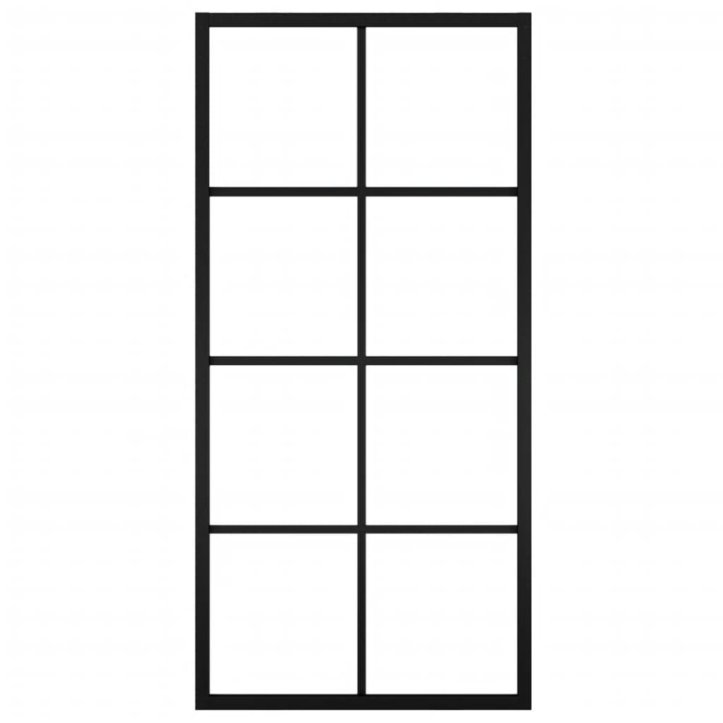 Liukuovi alumiini ja ESG-lasi 90x205 cm musta - Sisustajankoti.fi