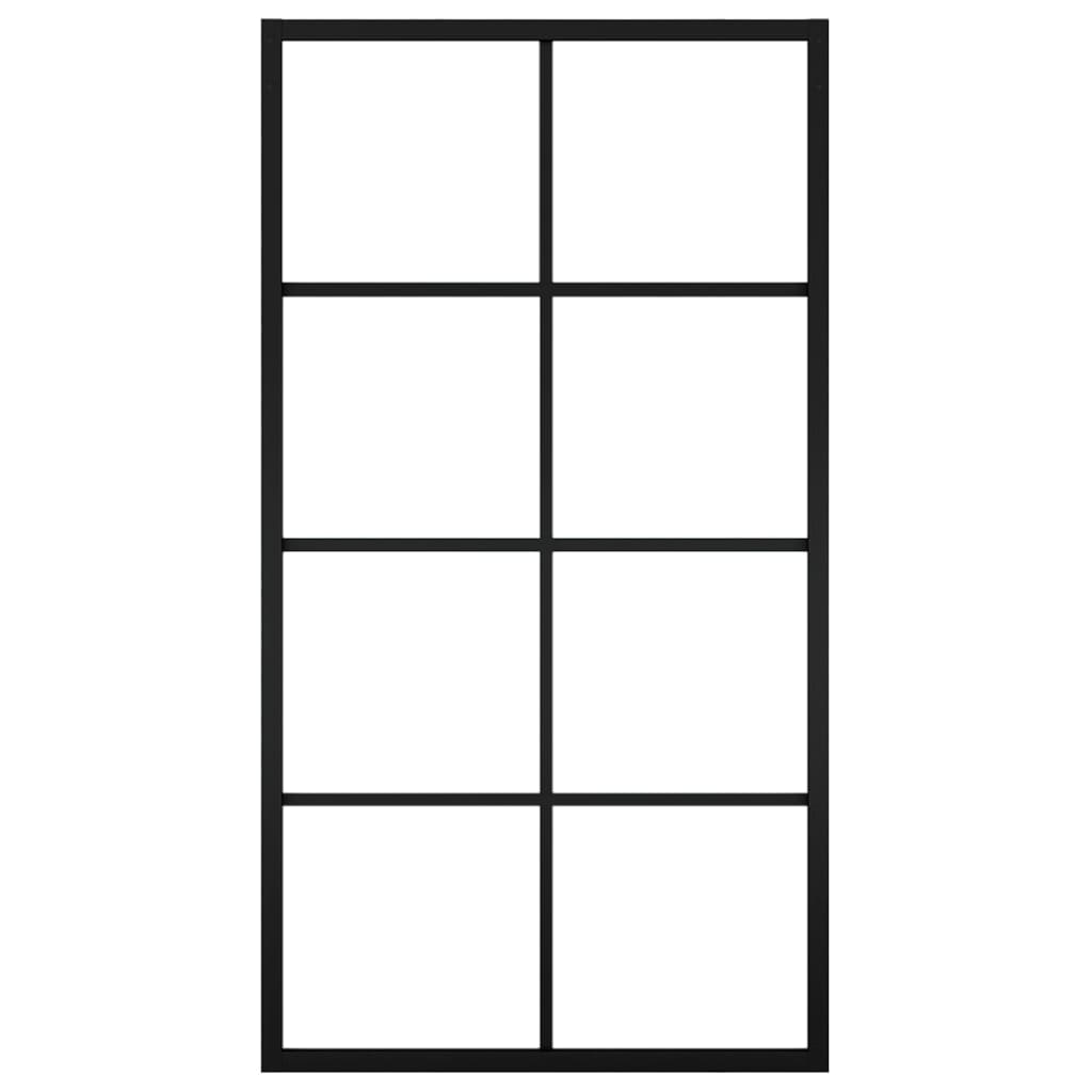 Liukuovi alumiini ja ESG-lasi 102,5x205 cm musta - Sisustajankoti.fi