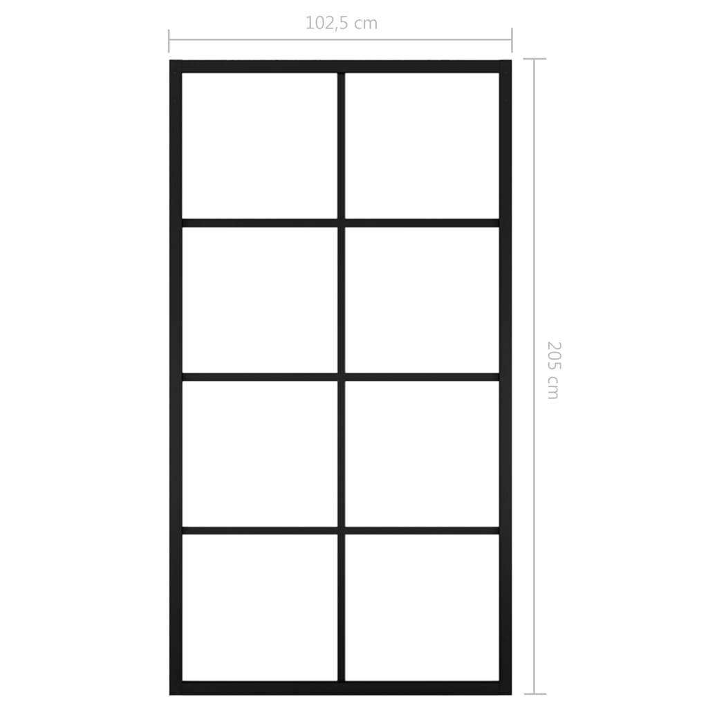 Liukuovi alumiini ja ESG-lasi 102,5x205 cm musta - Sisustajankoti.fi