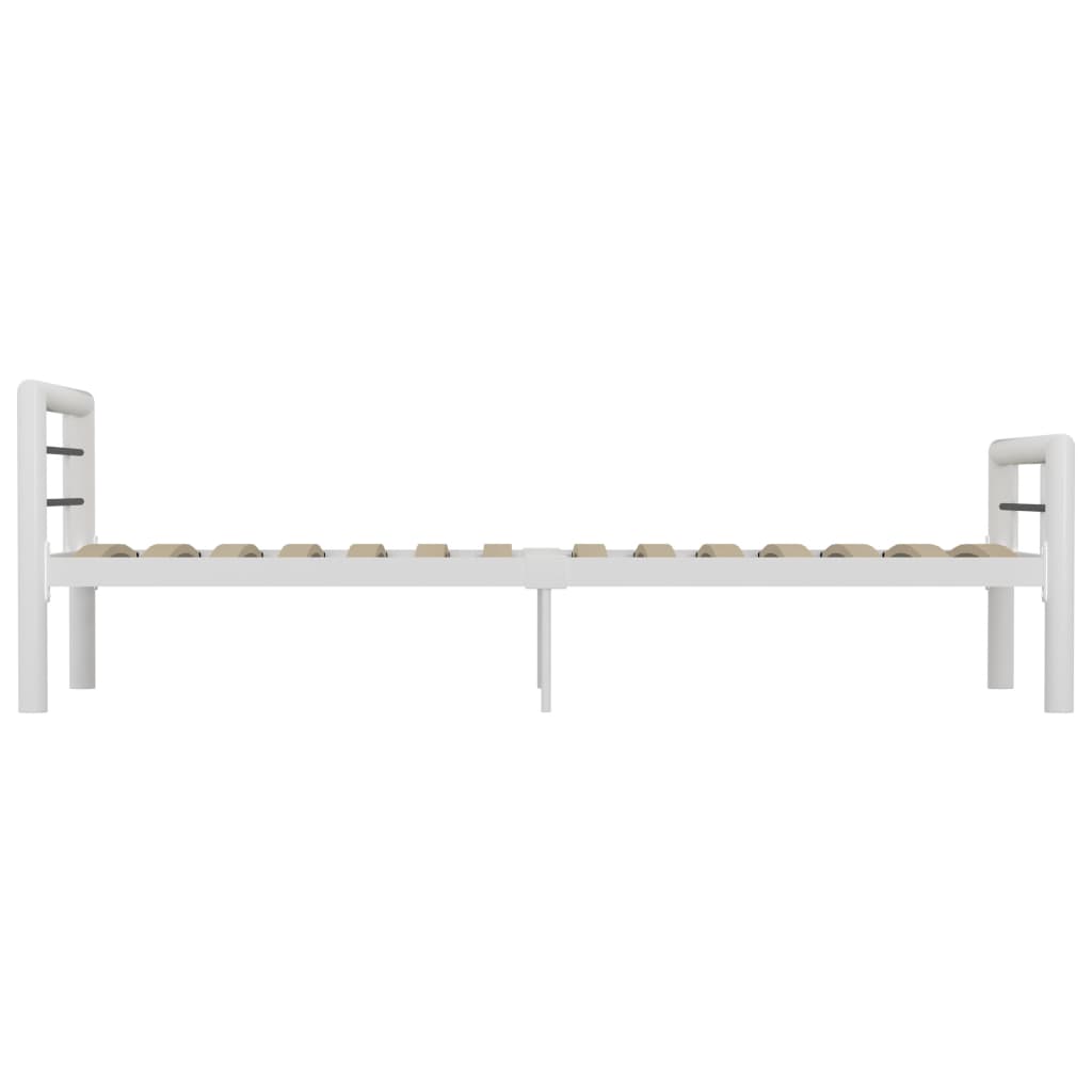 Sängynrunko valkoinen ja musta metalli 90x200 cm - Sisustajankoti.fi