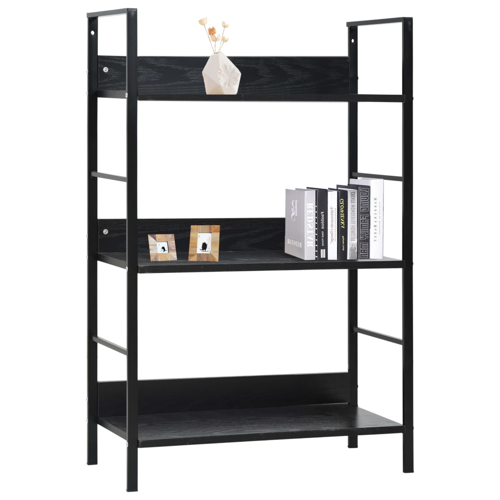 3-tasoinen kirjahylly musta 60x27,6x90,5 cm - Sisustajankoti.fi