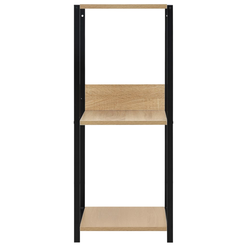 Pieni suora kirjahylly musta/tammi 33,5x39,6x79,7 cm - Sisustajankoti.fi