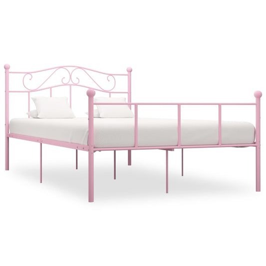 Sängynrunko pinkki metalli 140x200 cm - Sisustajankoti.fi