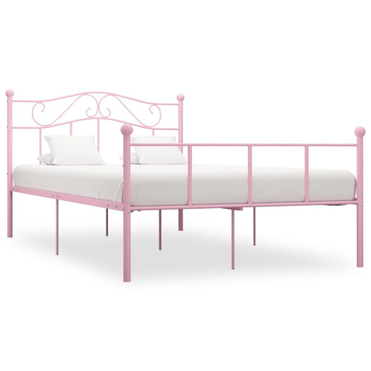 Sängynrunko pinkki metalli 160x200 cm - Sisustajankoti.fi