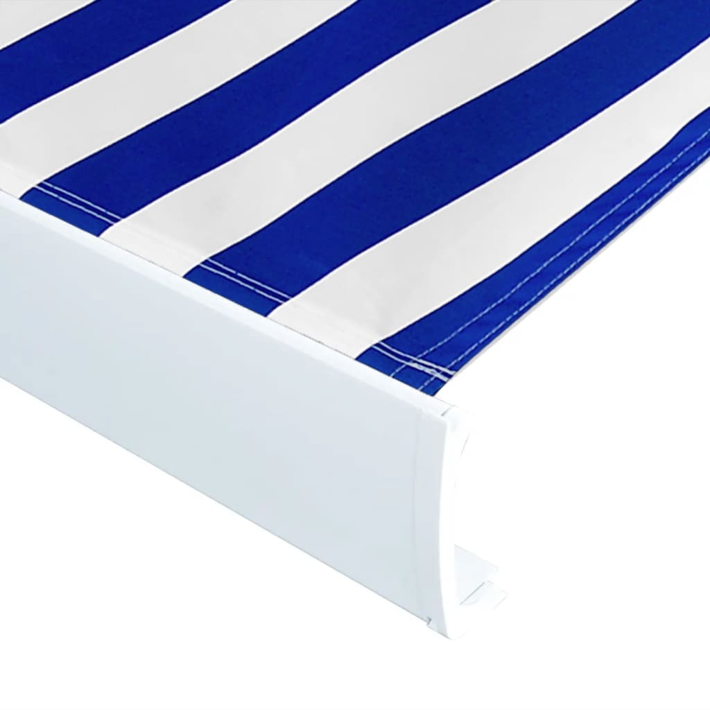 Moottoroitu kasettimarkiisi 350x250 cm sininen ja valkoinen - Sisustajankoti.fi