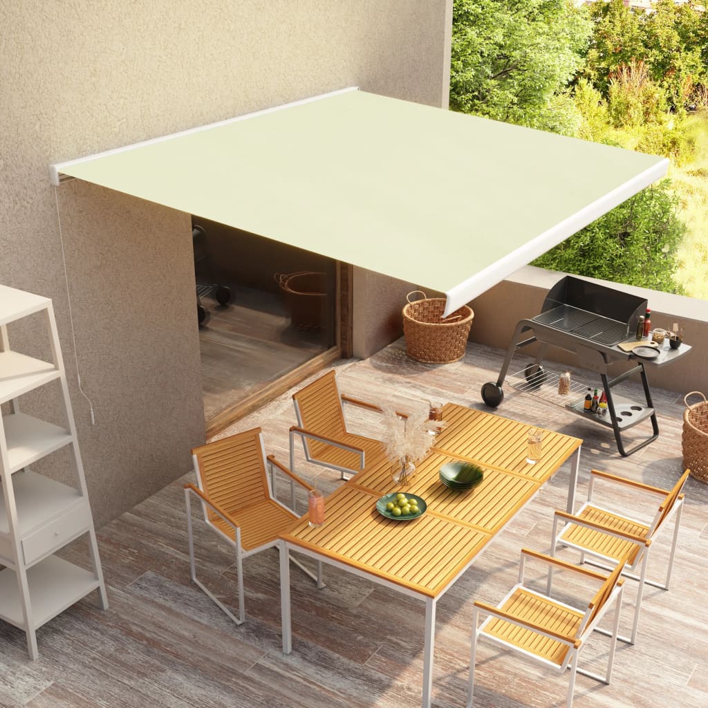 Manuaalinen kasettimarkiisi 350x250 cm kerma - Sisustajankoti.fi