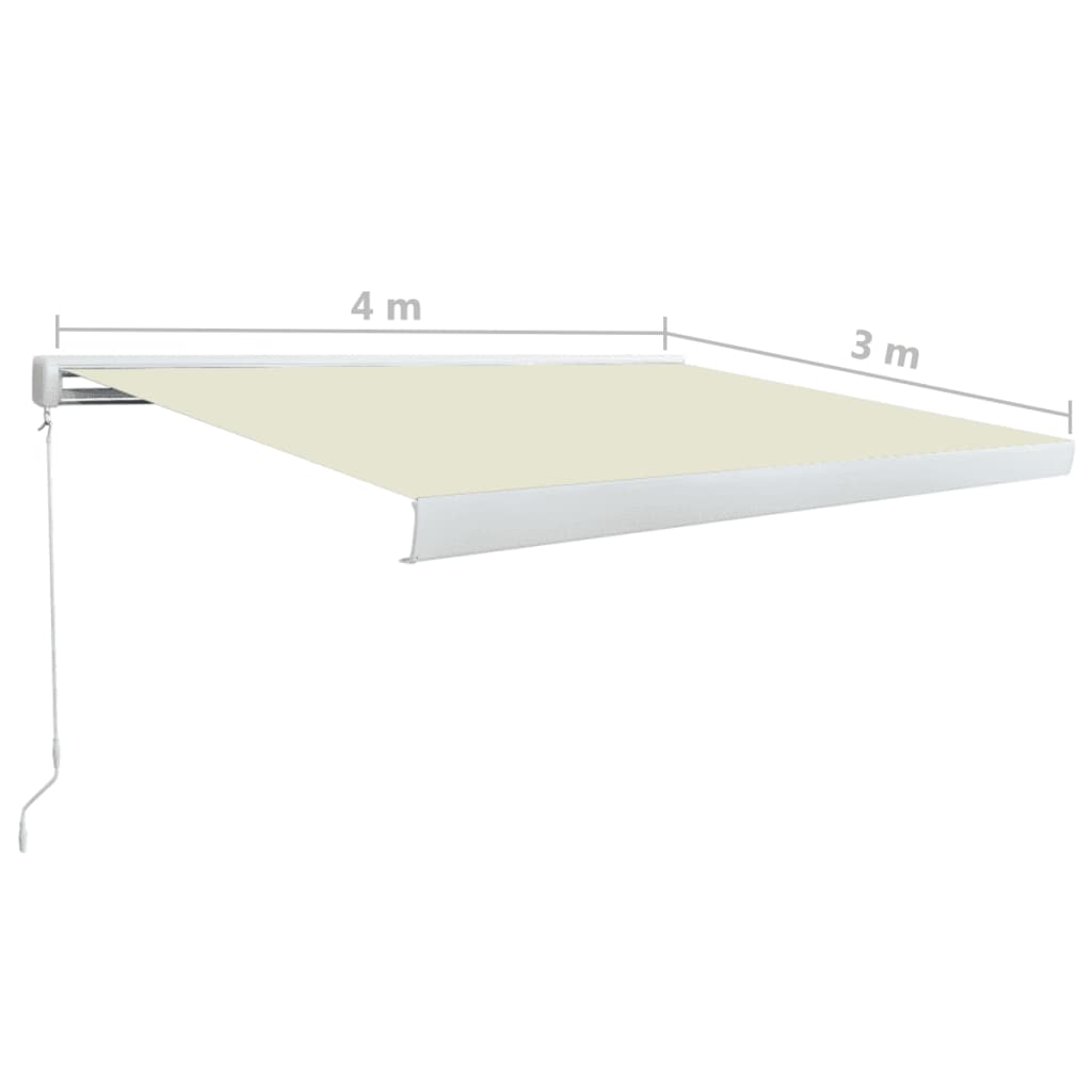 Manuaalinen kasettimarkiisi 400x300 cm kerma - Sisustajankoti.fi