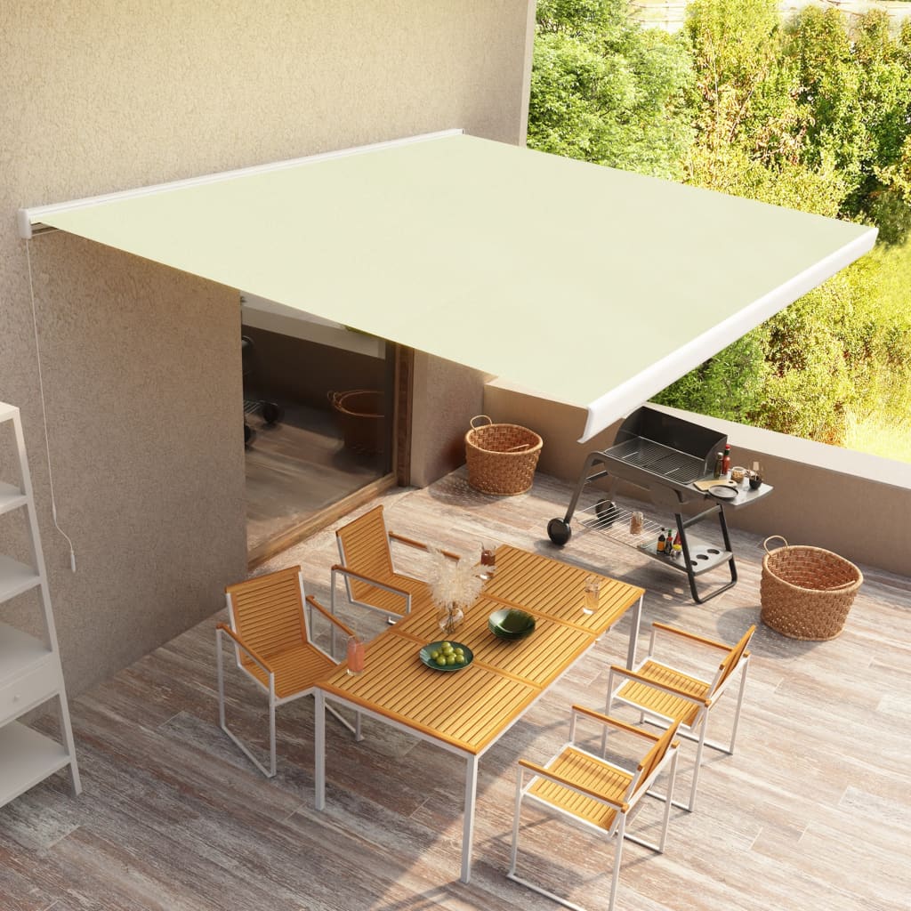 Manuaalinen kasettimarkiisi 400x300 cm kerma - Sisustajankoti.fi
