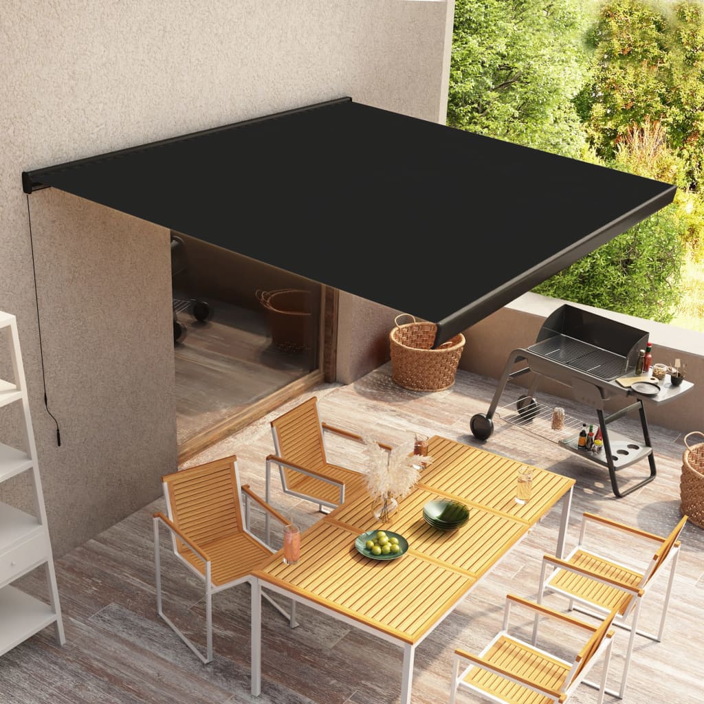 Manuaalinen kasettimarkiisi 350x250 cm antrasiitti - Sisustajankoti.fi