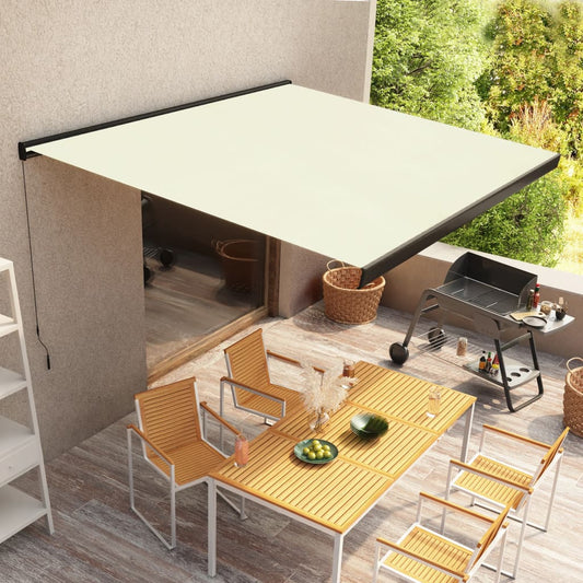 Manuaalinen kasettimarkiisi 350x250 cm kerma - Sisustajankoti.fi