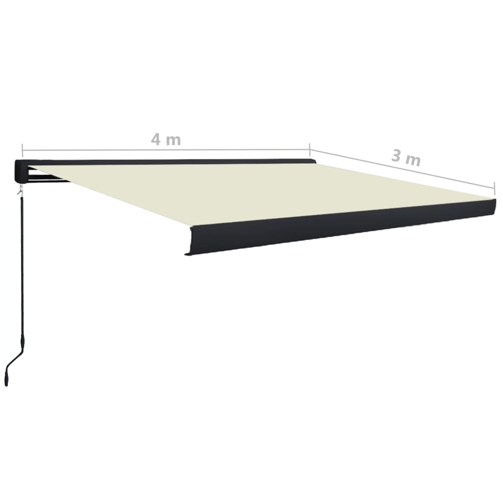 Manuaalinen kasettimarkiisi 400x300 cm kerma - Sisustajankoti.fi