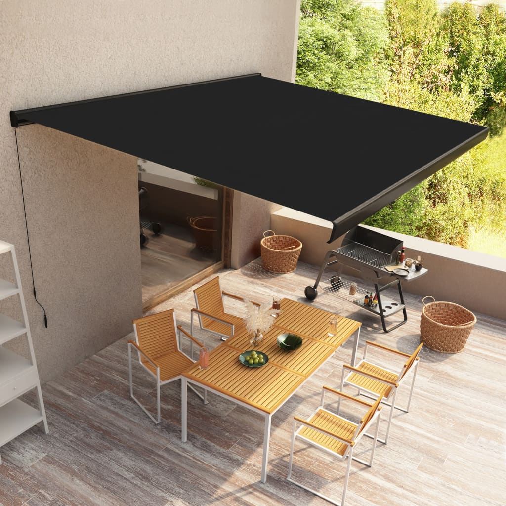 Manuaalinen kasettimarkiisi 450x300 cm antrasiitti - Sisustajankoti.fi