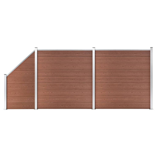 Aitasarja 2 neliöpaneelia + 1 vinopaneeli WPC 446x186 cm ruskea - Sisustajankoti.fi