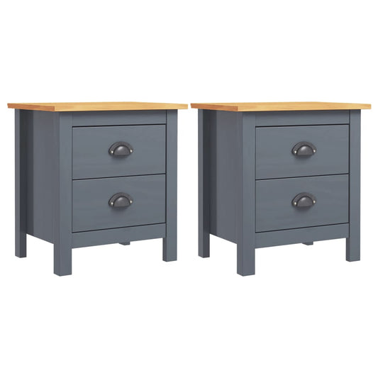 Yöpöydät Hill Range 2 kpl harmaa 46x35x49,5 cm mänty - Sisustajankoti.fi