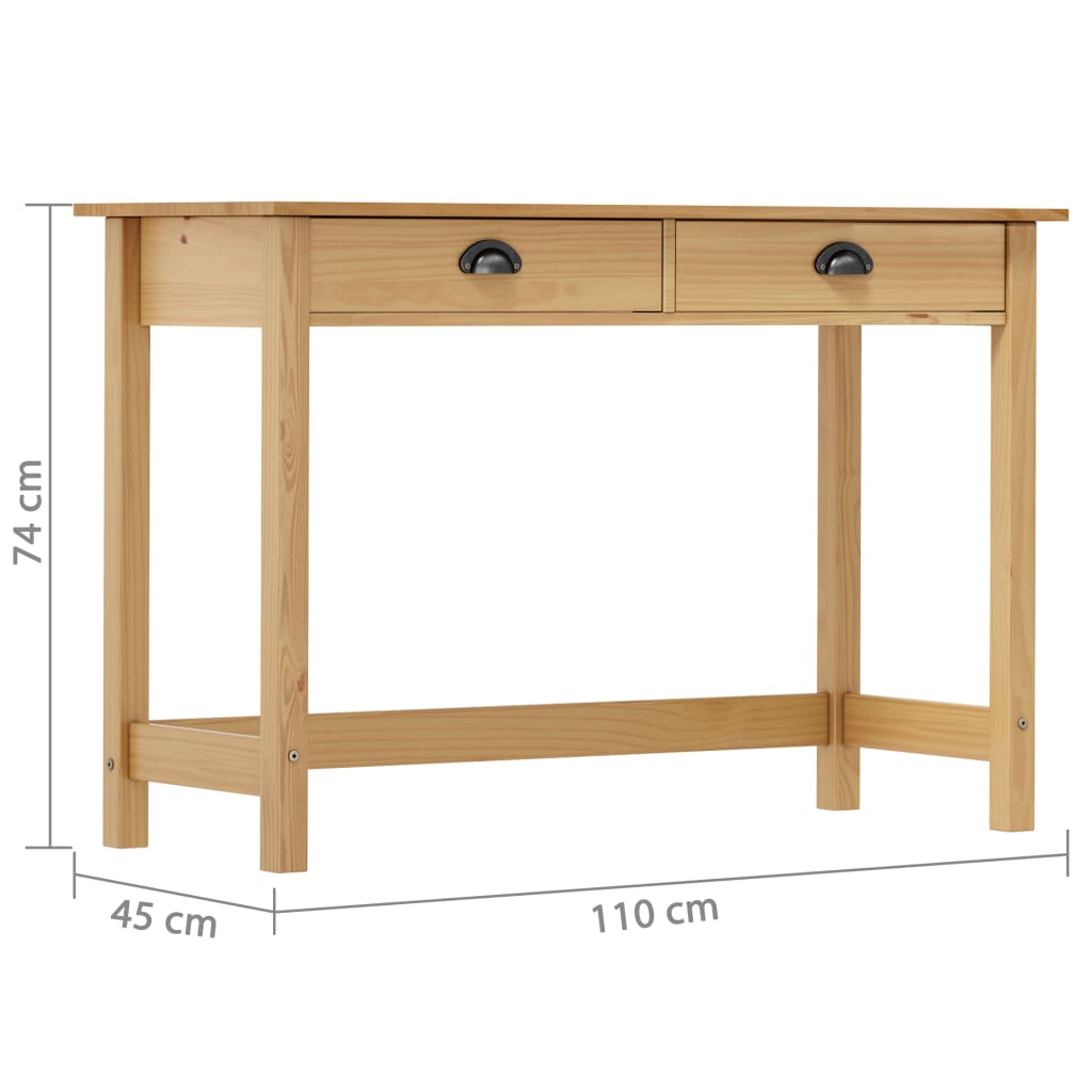 Sivupöytä Hill 2 laatikolla 110x45x74 cm täysi mänty - Sisustajankoti.fi