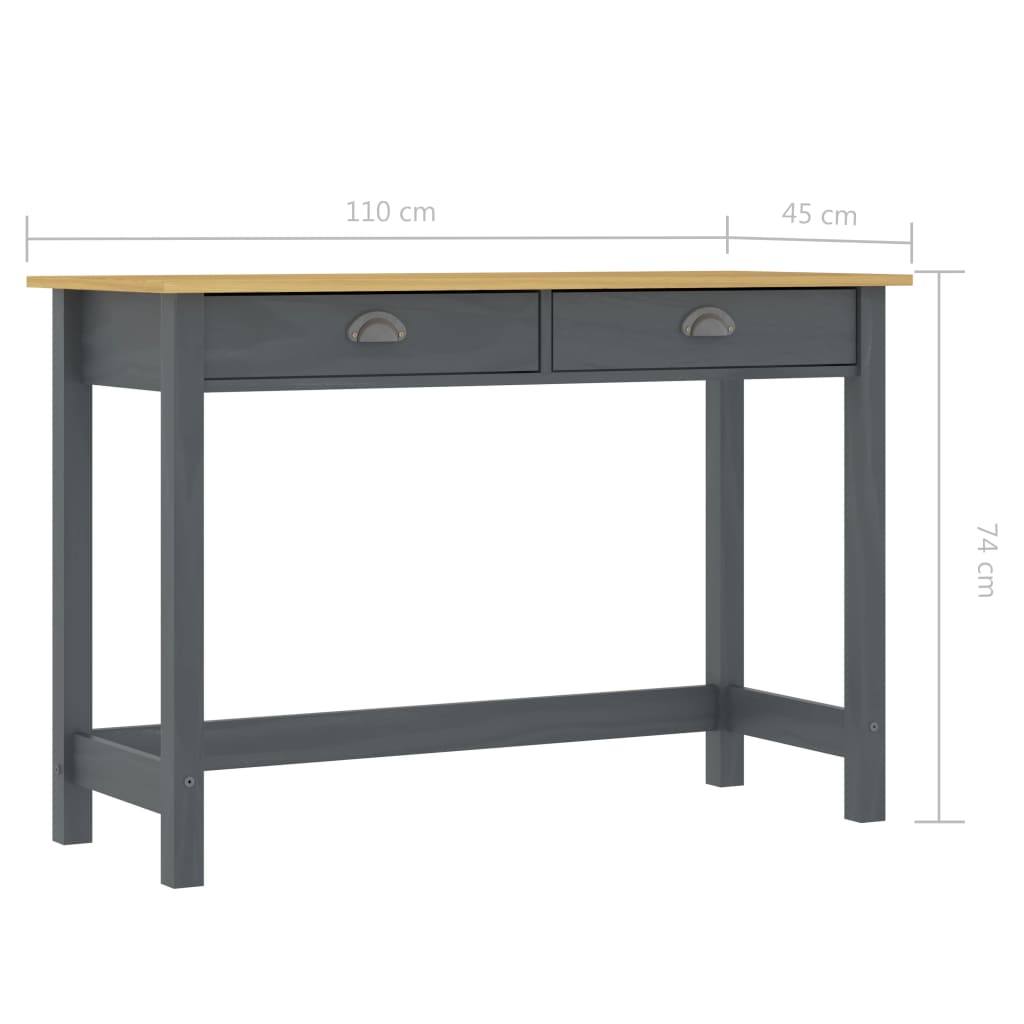 Sivupöytä Hill Range 2 laatikolla harmaa 110x45x74 cm mänty - Sisustajankoti.fi
