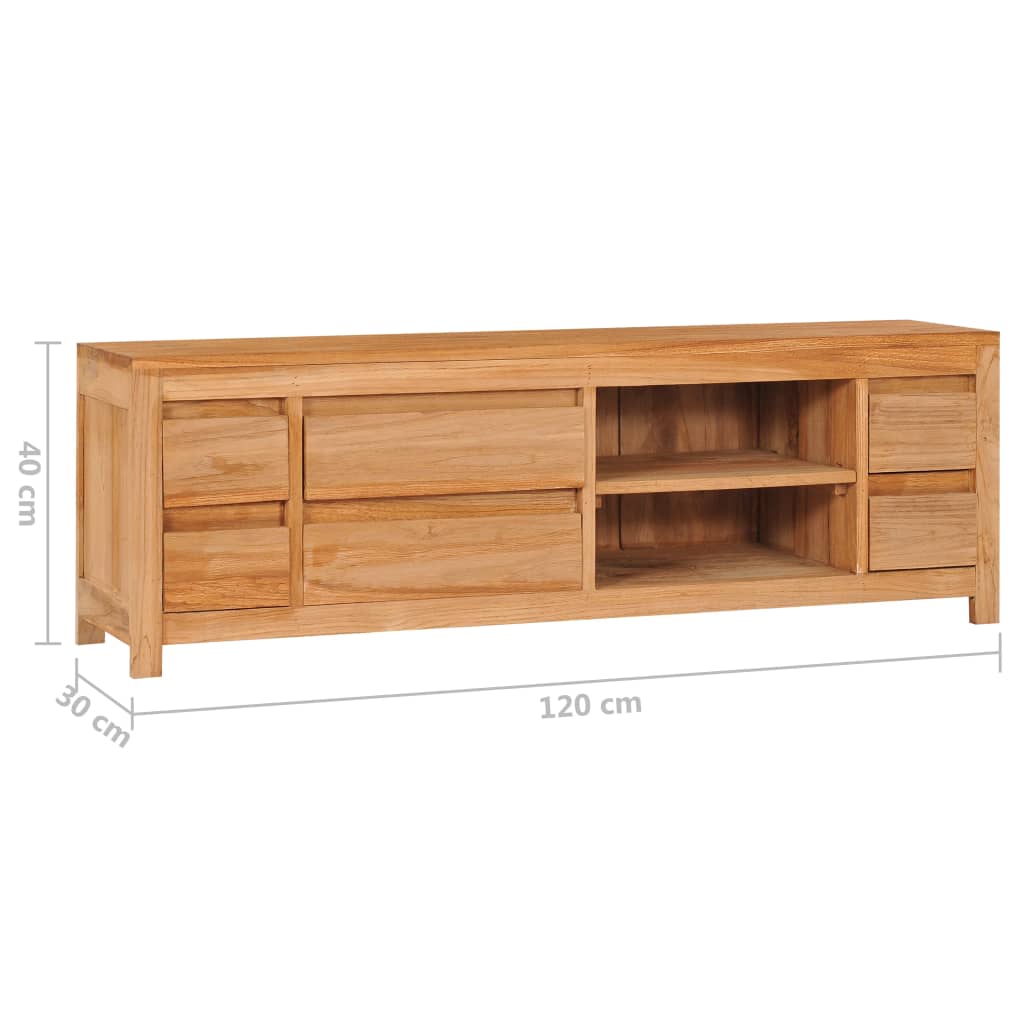 TV-taso 120x30x40 cm täysi tiikki - Sisustajankoti.fi