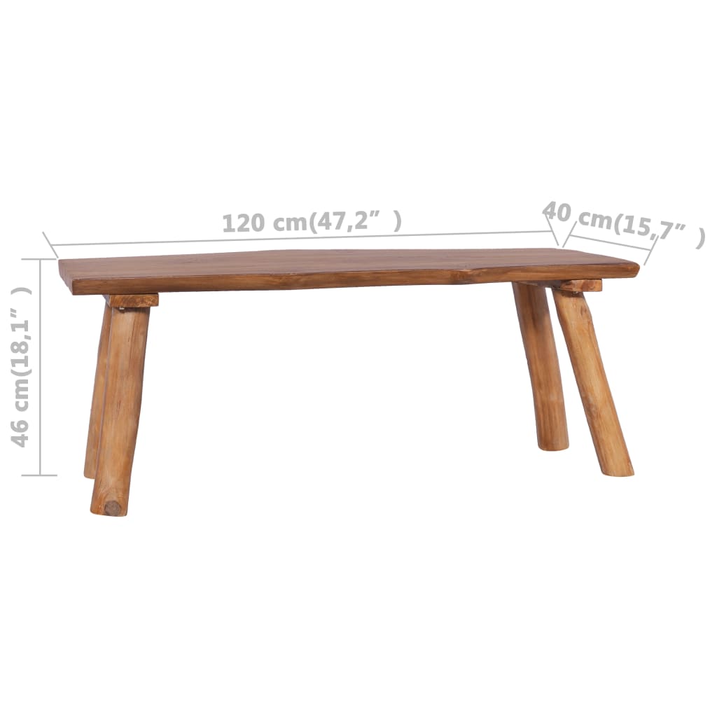 Puutarhapenkki 120 cm täysi tiikki - Sisustajankoti.fi