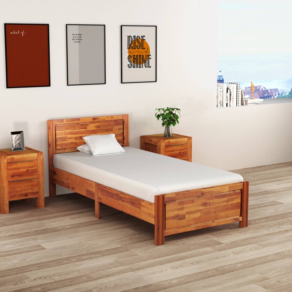 Sängynrunko täysi akaasiapuu 100x200 cm - Sisustajankoti.fi