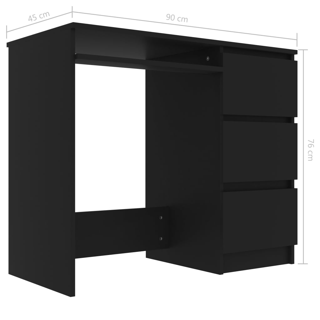 Työpöytä musta 90x45x76 cm - Sisustajankoti.fi