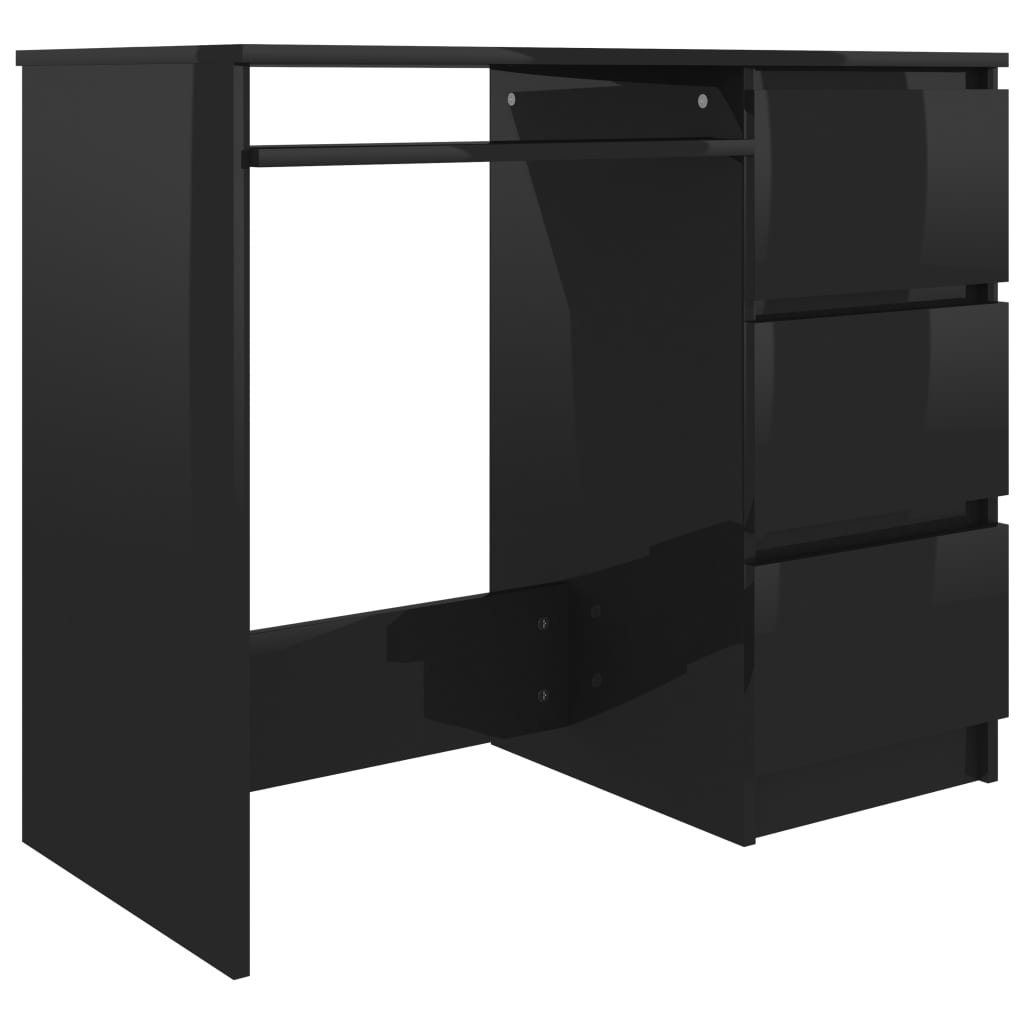 Työpöytä korkeakiilto musta 90x45x76 cm - Sisustajankoti.fi