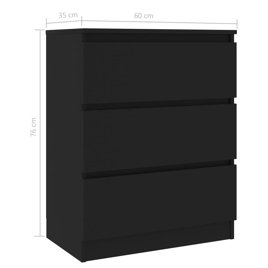 Senkki musta 60x35x76 cm - Sisustajankoti.fi