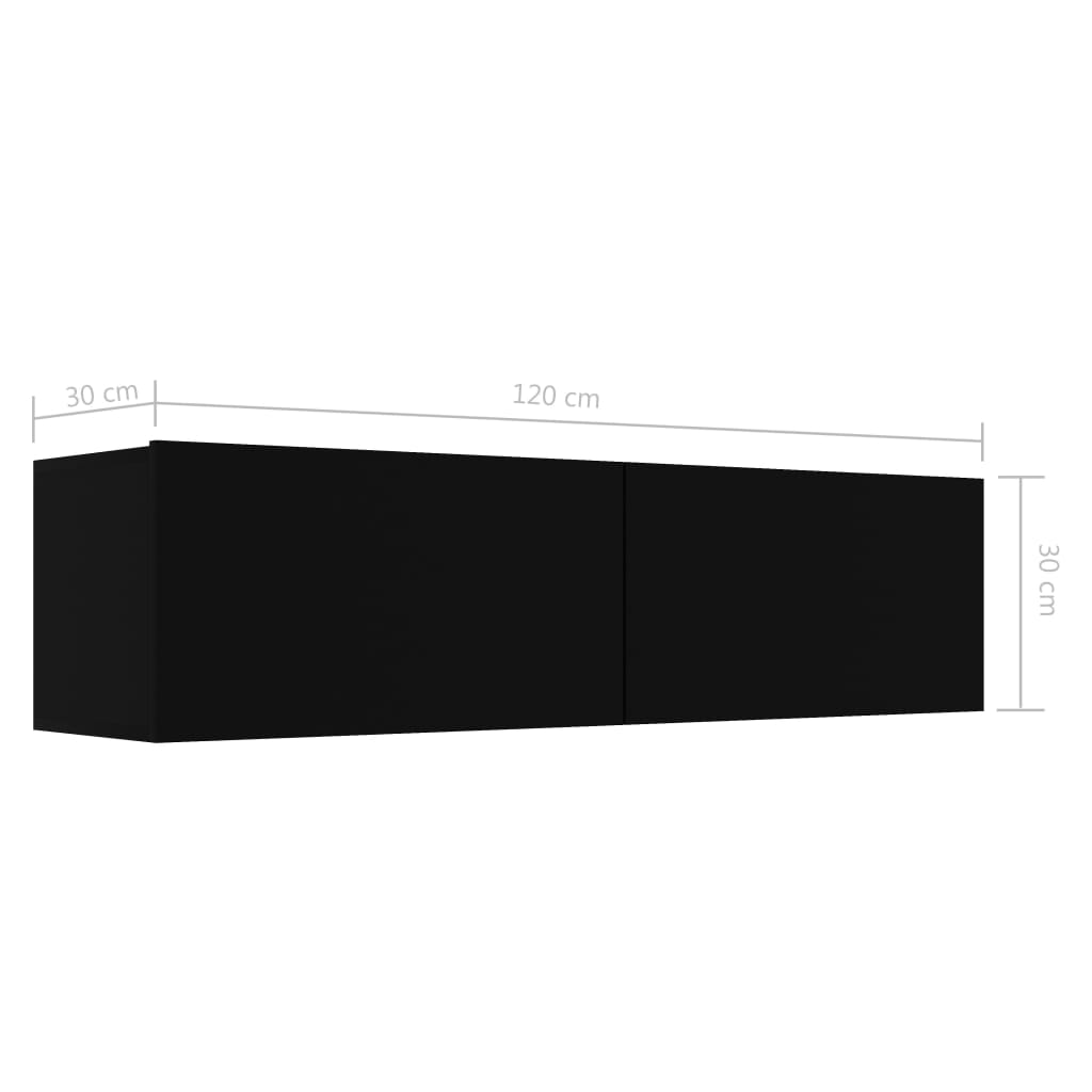TV-taso musta 120x30x30 cm - Sisustajankoti.fi