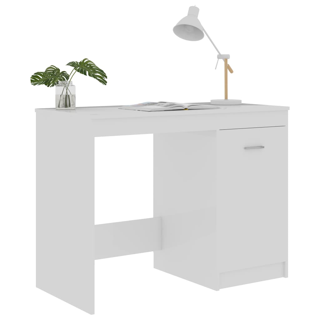 Työpöytä korkeakiilto valkoinen 100x50x76 cm - Sisustajankoti.fi