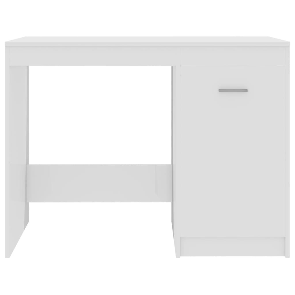 Työpöytä korkeakiilto valkoinen 100x50x76 cm - Sisustajankoti.fi