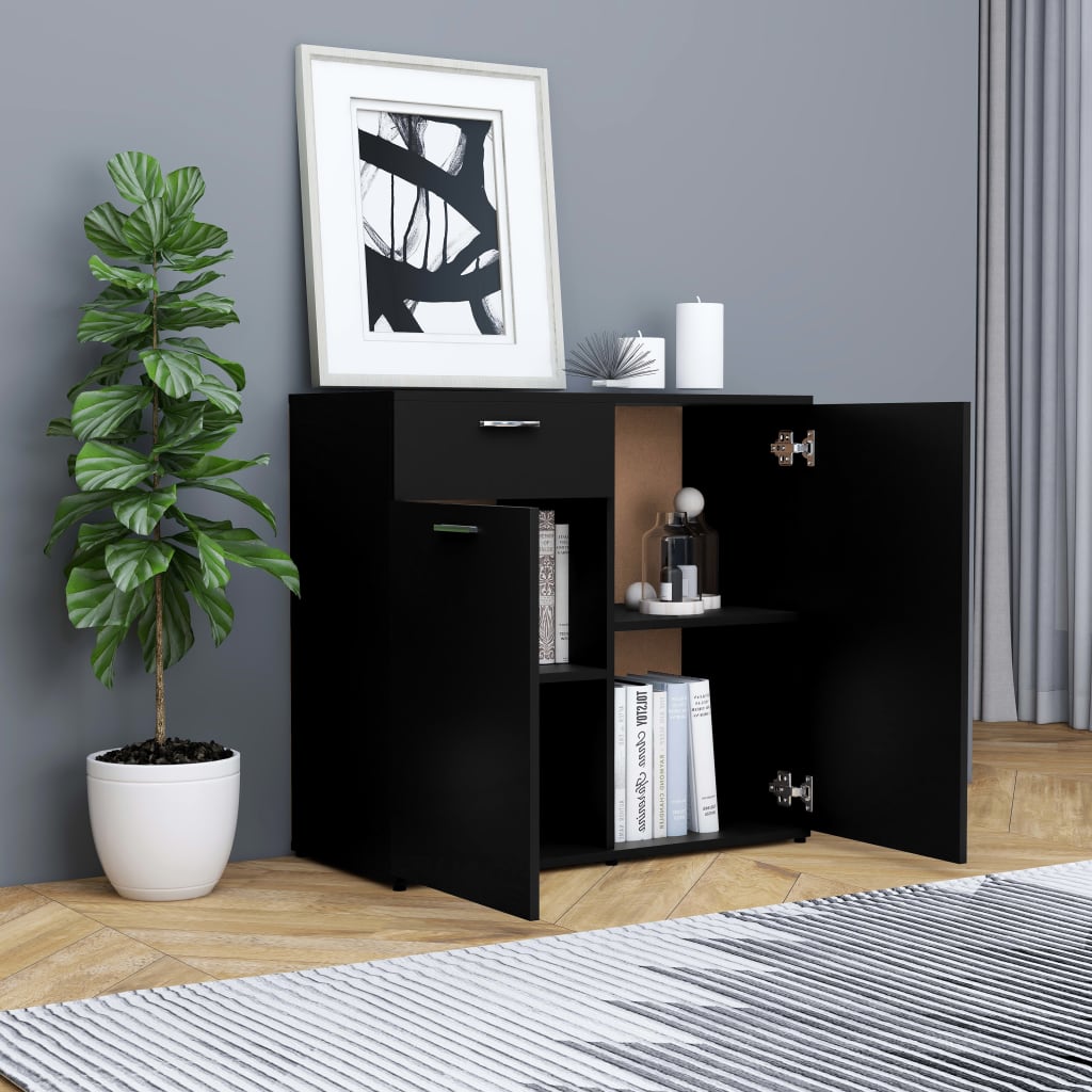 Senkki musta 80x36x75 cm tekninen puu - Sisustajankoti.fi