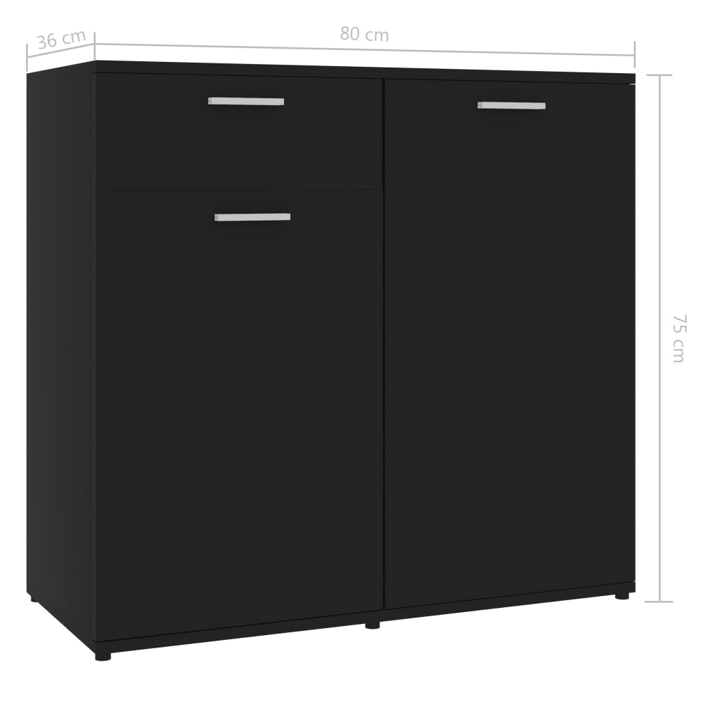 Senkki musta 80x36x75 cm tekninen puu - Sisustajankoti.fi