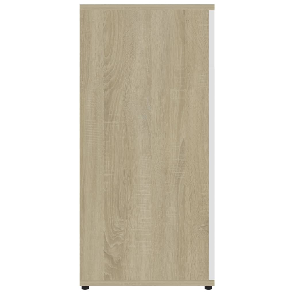 Senkki valkoinen ja Sonoma-tammi 80x36x75 cm - Sisustajankoti.fi