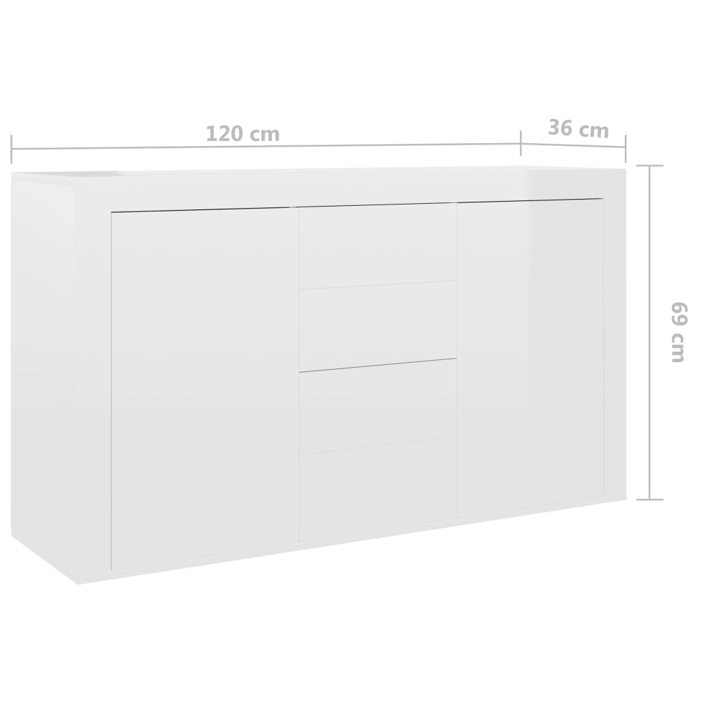 Senkki korkeakiilto valkoinen 120x36x69 cm - Sisustajankoti.fi