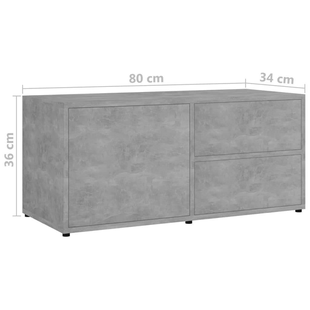 TV-taso betoninharmaa 80x34x36 cm - Sisustajankoti.fi