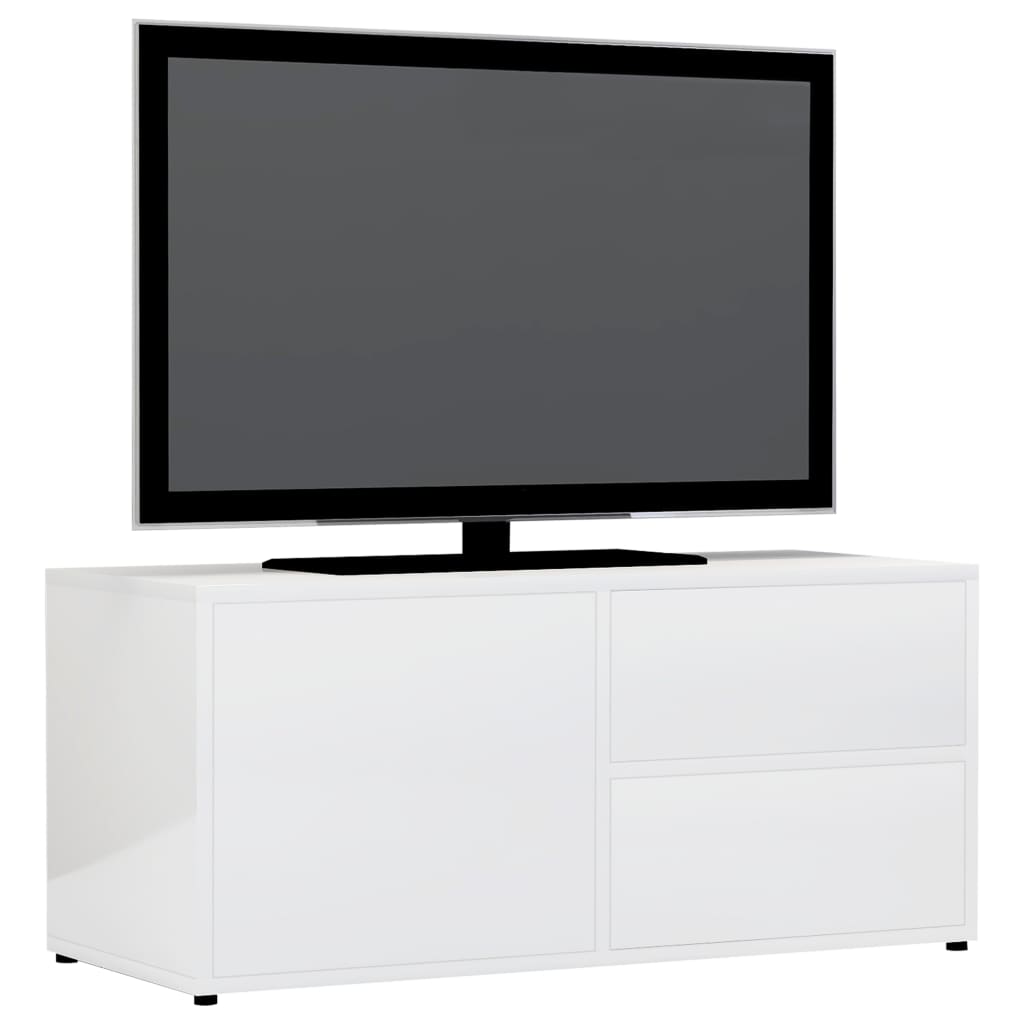 TV-taso korkeakiilto valkoinen 80x34x36 cm - Sisustajankoti.fi