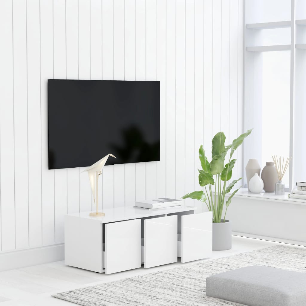 TV-taso korkeakiilto valkoinen 80x34x30 cm - Sisustajankoti.fi
