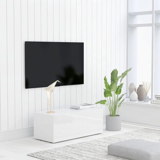 TV-taso korkeakiilto valkoinen 80x34x30 cm - Sisustajankoti.fi