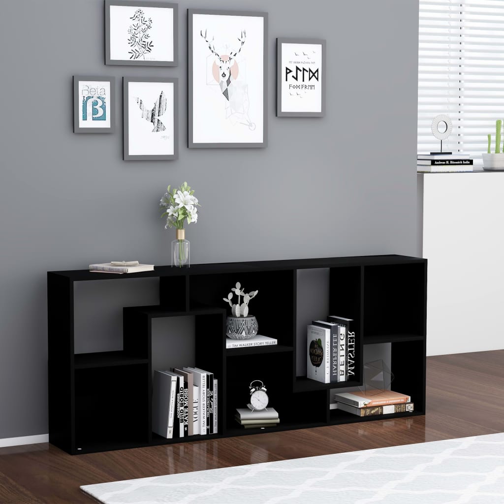 Kirjahylly musta 67x24x161 cm - Sisustajankoti.fi