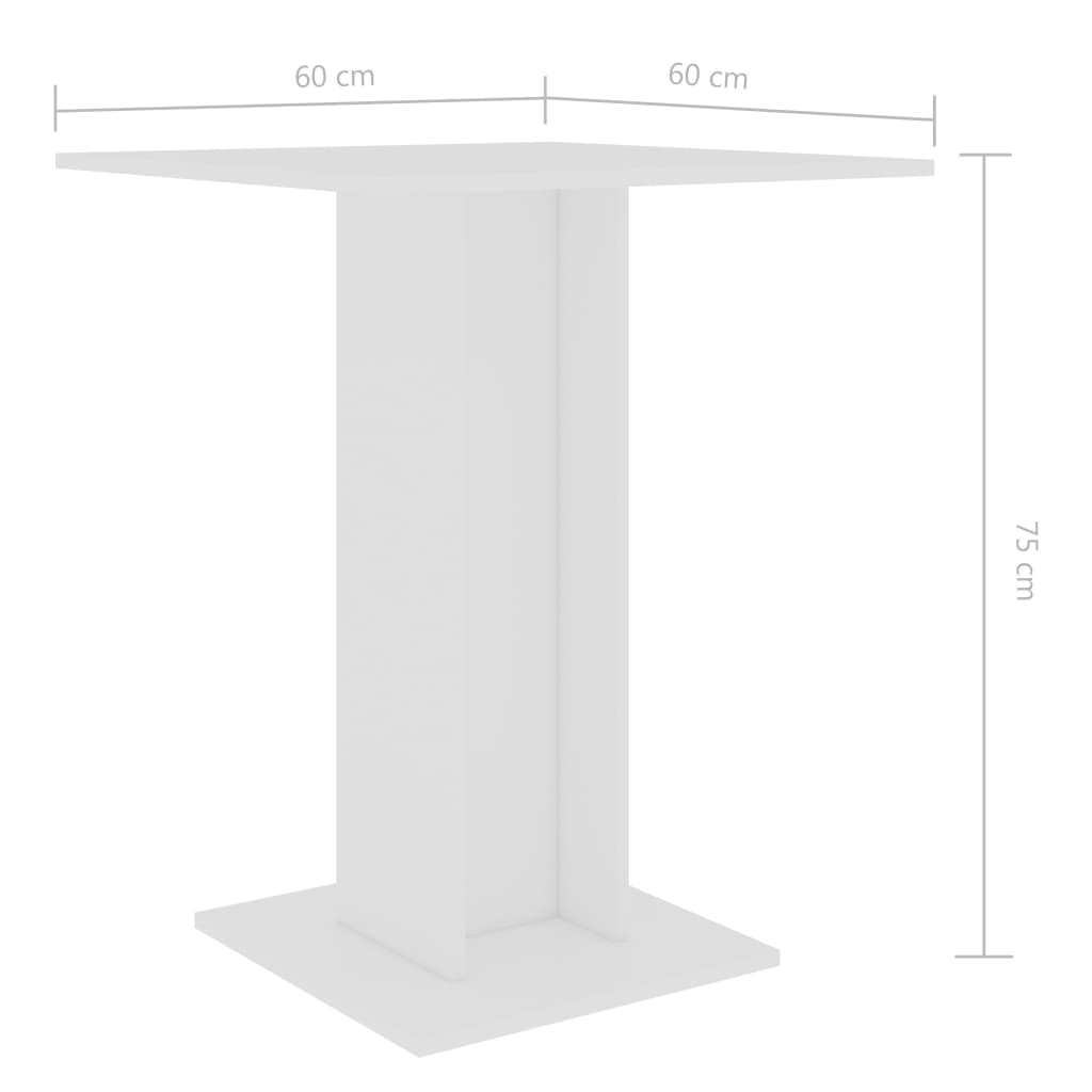 Bistropöytä valkoinen 60x60x75 cm - Sisustajankoti.fi
