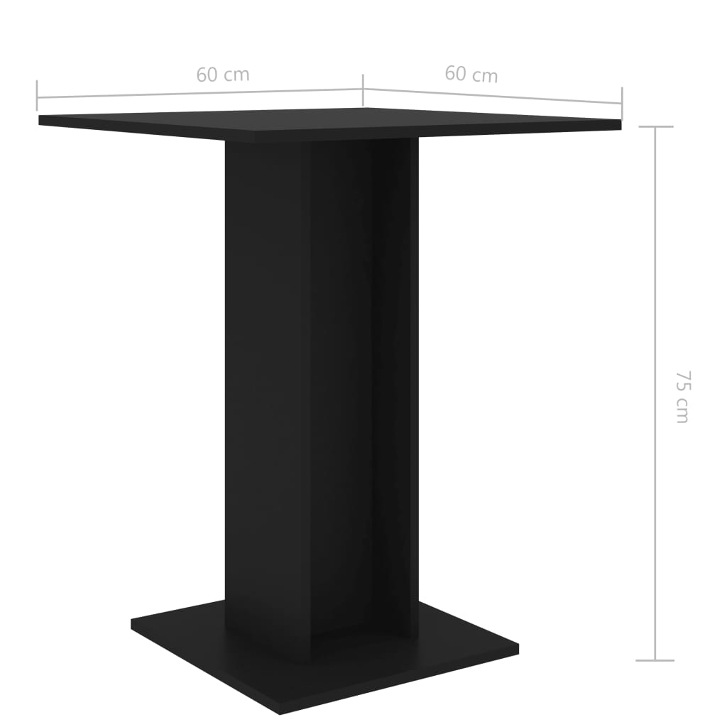 Bistropöytä musta 60x60x75 cm - Sisustajankoti.fi