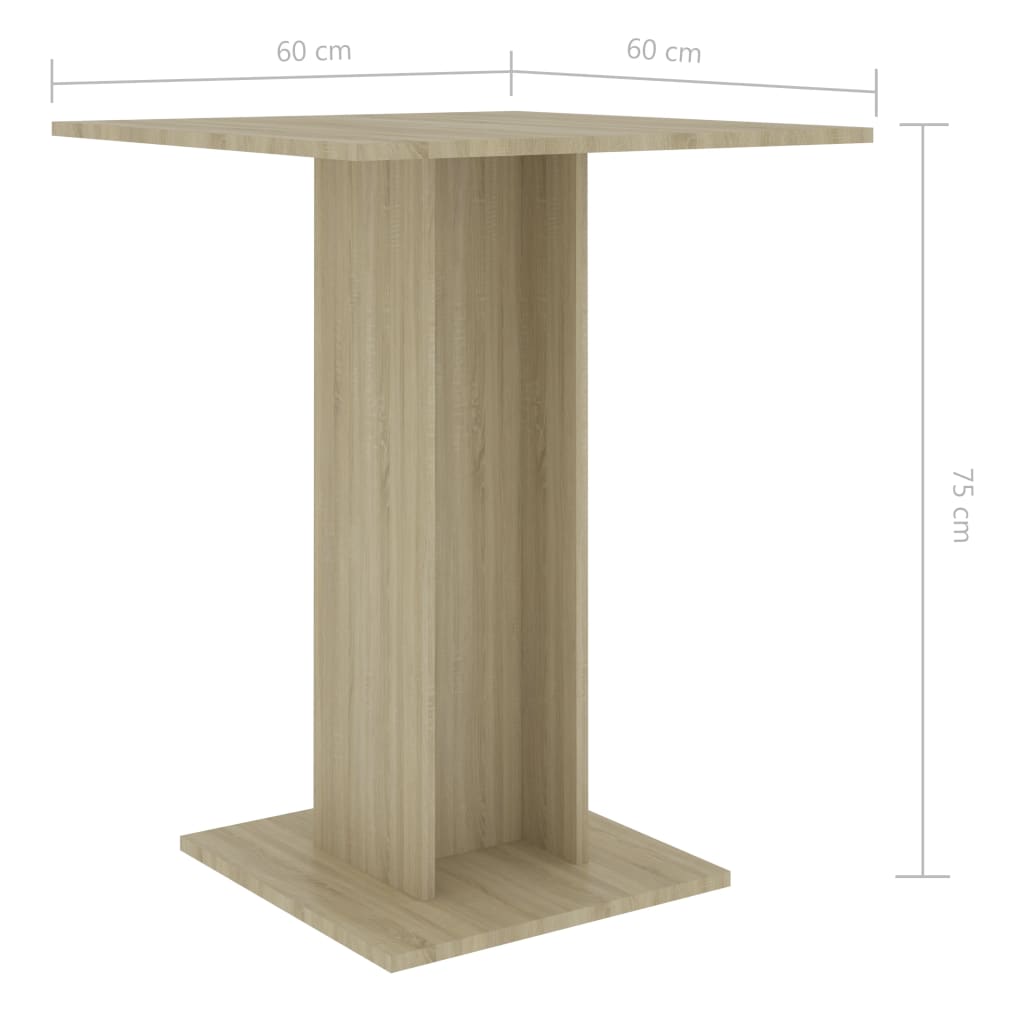 Bistropöytä Sonoma-tammi 60x60x75 cm - Sisustajankoti.fi