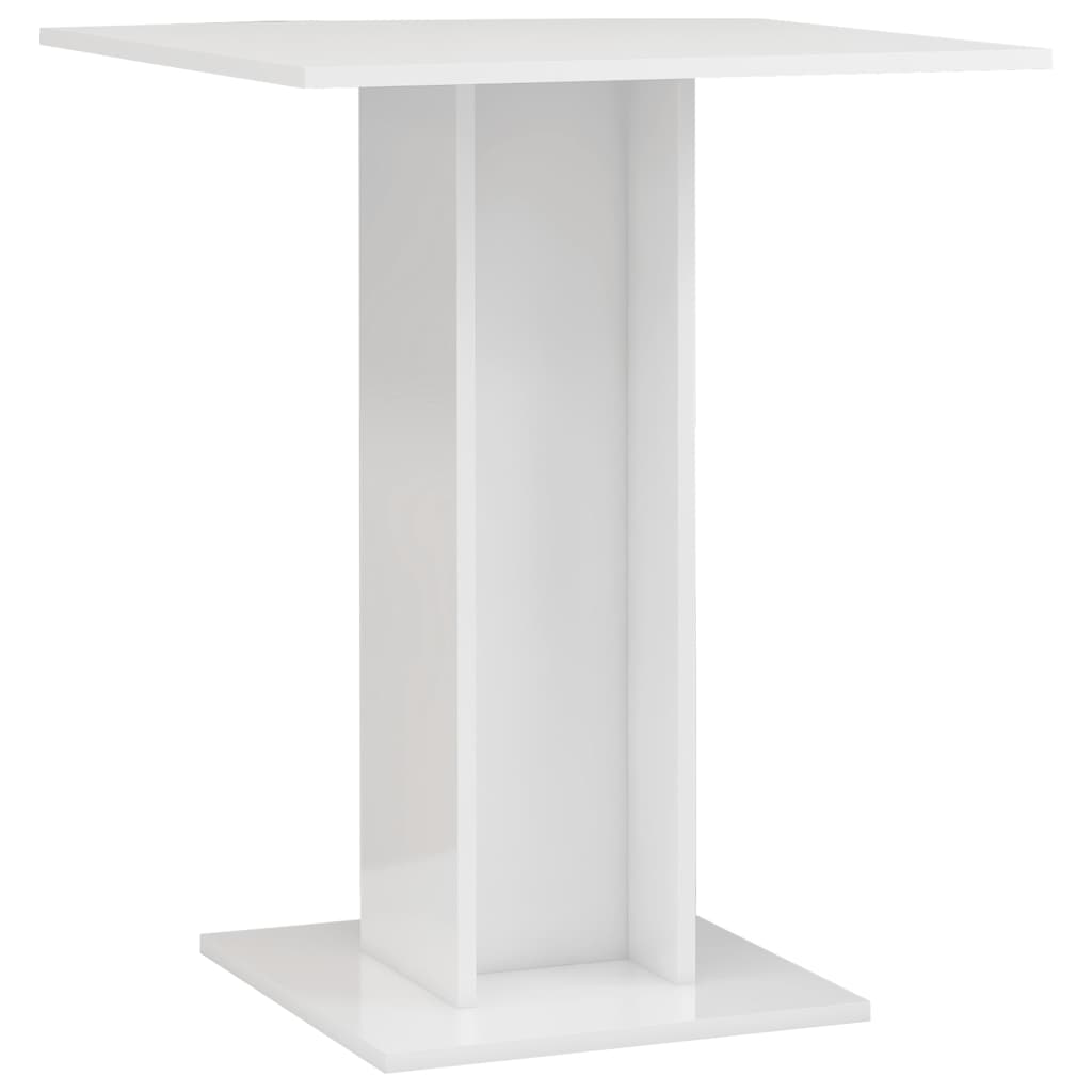 Bistropöytä korkeakiilto valkoinen 60x60x75 cm - Sisustajankoti.fi