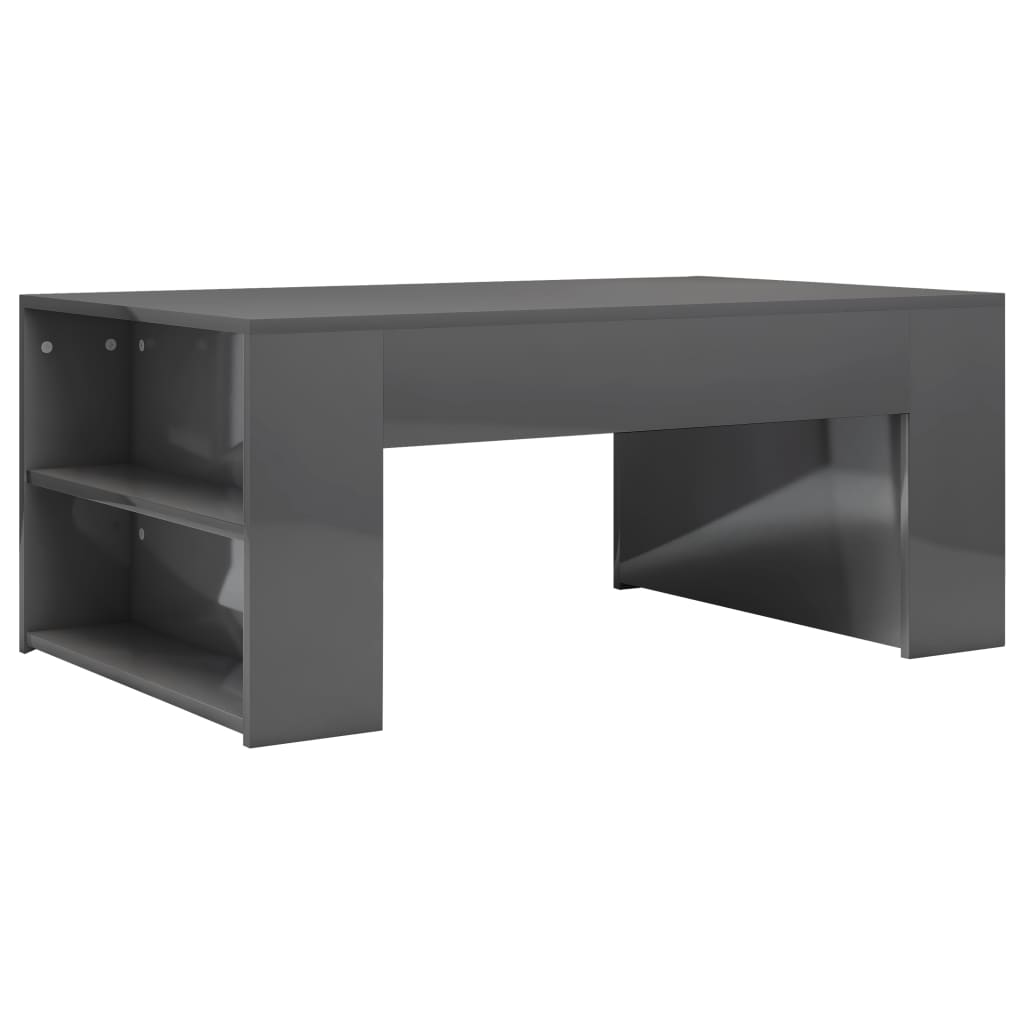 Sohvapöytä korkeakiilto harmaa 100x60x42 cm - Sisustajankoti.fi