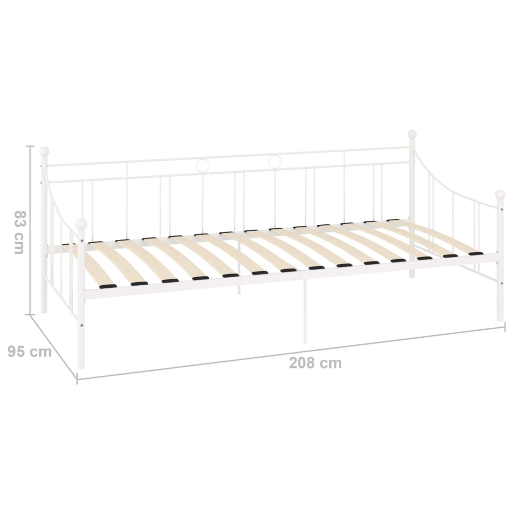 Päivävuoteenrunko valkoinen metalli 90x200 cm - Sisustajankoti.fi