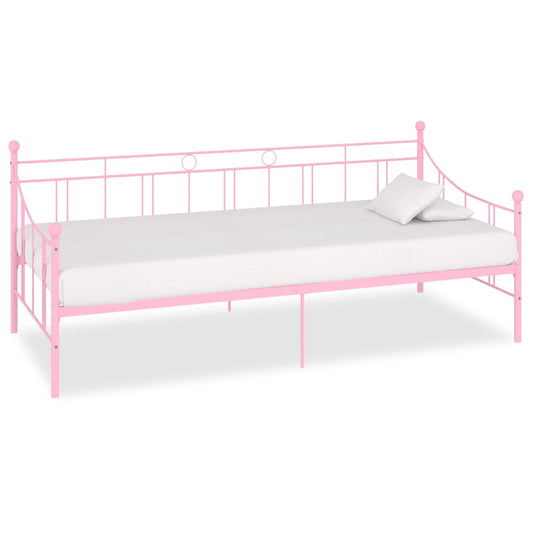 Päivävuoteenrunko pinkki metalli 90x200 cm - Sisustajankoti.fi
