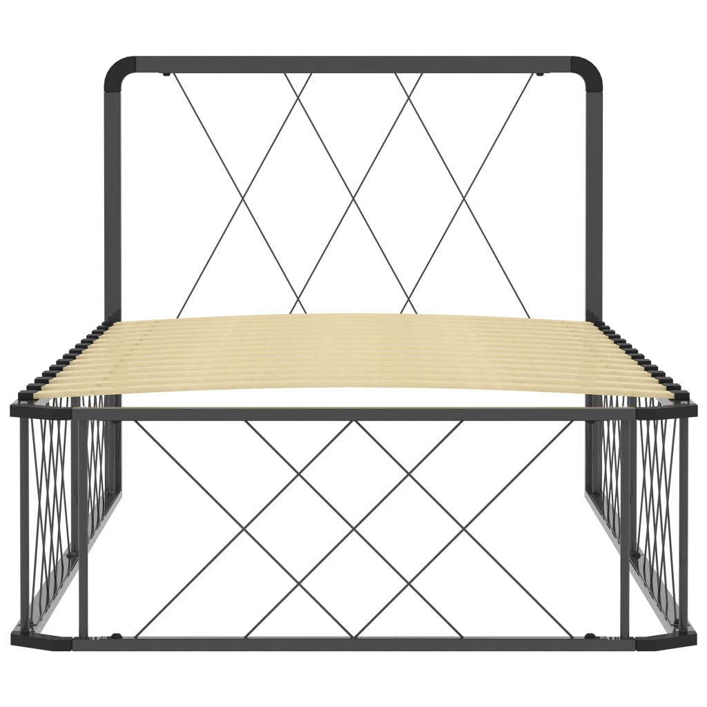 Sängynrunko harmaa metalli 90x200 cm - Sisustajankoti.fi