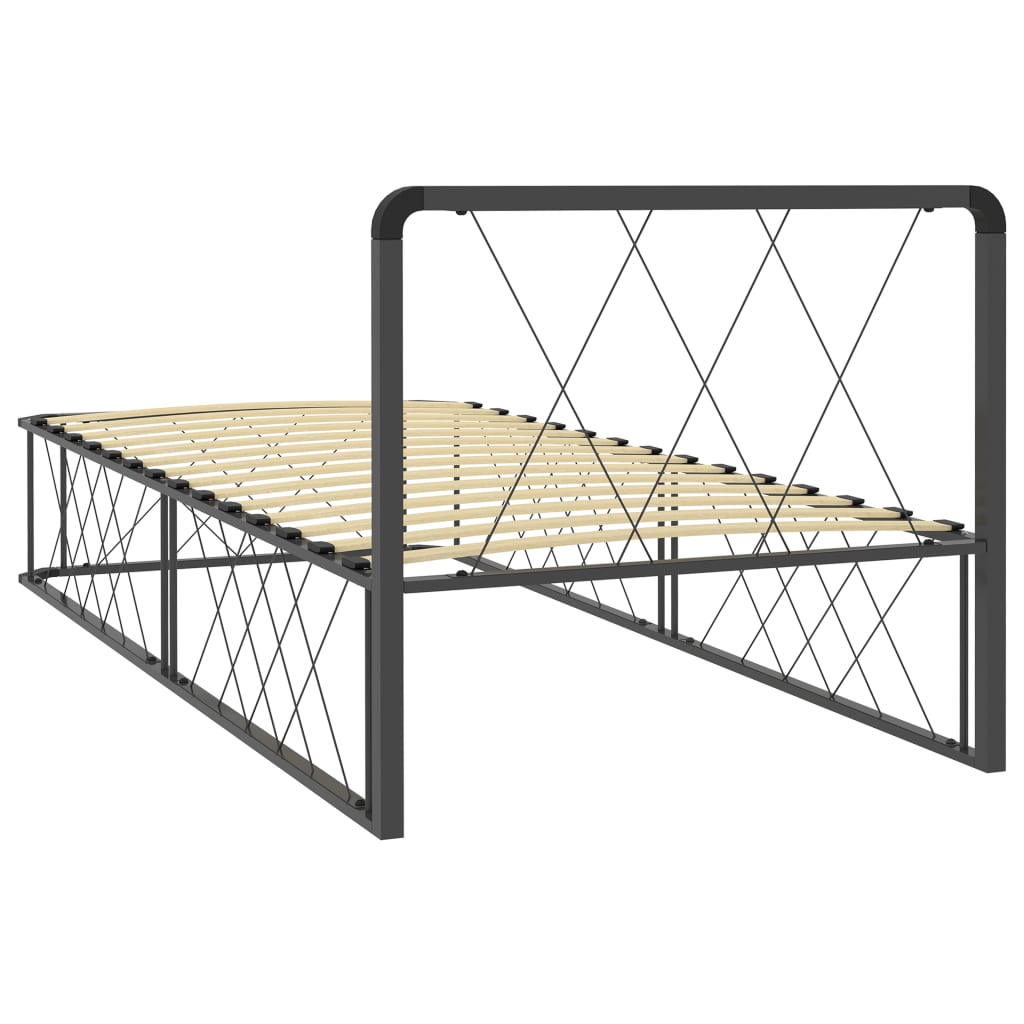 Sängynrunko harmaa metalli 90x200 cm - Sisustajankoti.fi
