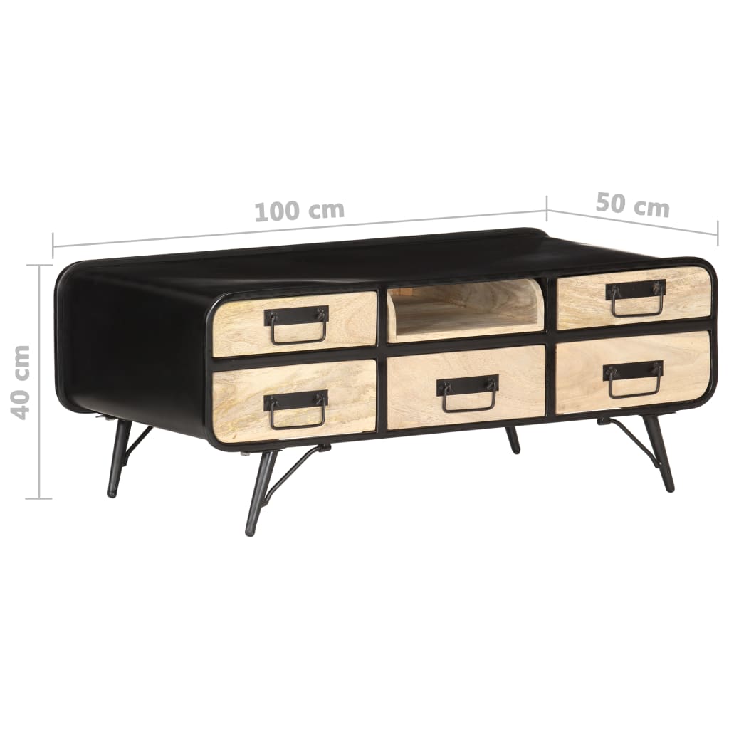 Sohvapöytä 100x50x40 cm täysi mangopuu - Sisustajankoti.fi