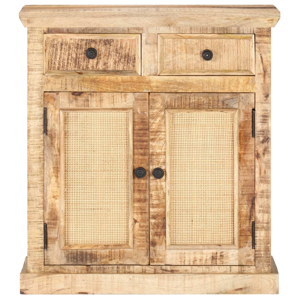 Senkki 65x32x70 cm täysi mangopuu ja luonnollinen ruoko - Sisustajankoti.fi